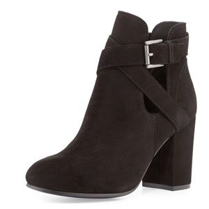 Ash Famous Black Suede Cutout Ankle Bootie